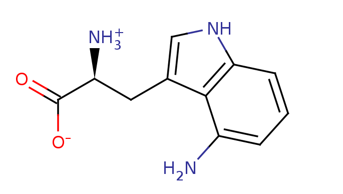 2D structure of 4-amino-L-tryptophan