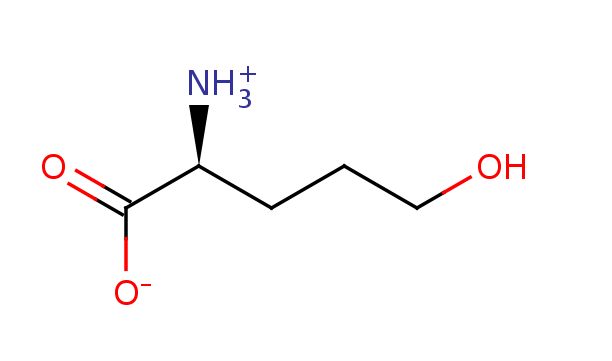 2D structure of 2-amino-5-hydroxypentanoic acid