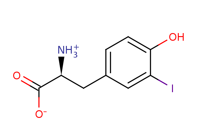 2D structure of 3-iodo-tyrosine