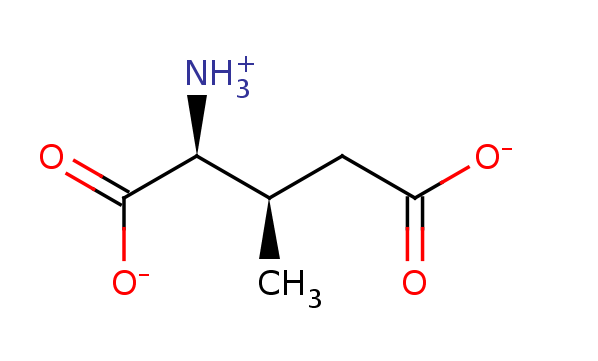 2D structure of (3R)-3-methyl-L-glutamic acid