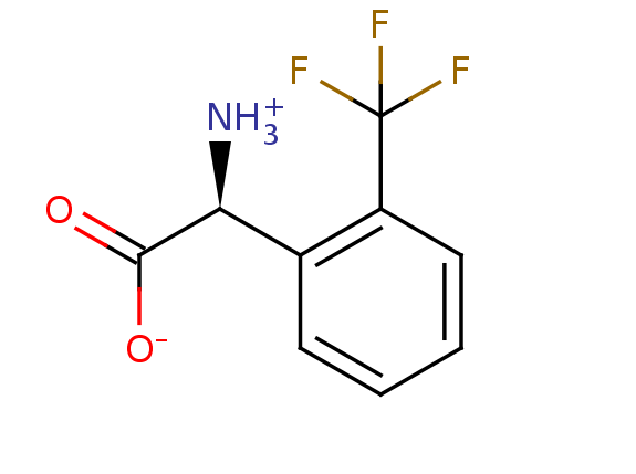 2D structure of 2-(Trifluoromethyl)-phenylglycine